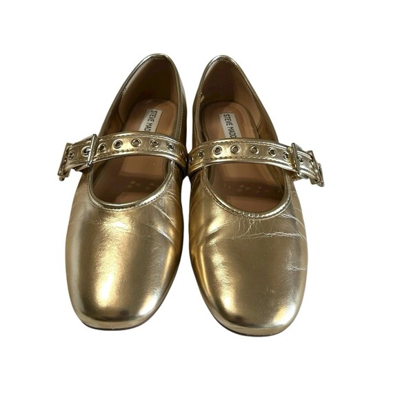 Steve Madden Burkett Gold Metallic Mary Jane Ballet Flats Womens SZ 8.5M - Picture 5 of 10